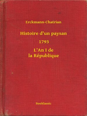 cover image of Histoire d'un paysan--1793--L'An I de la République
